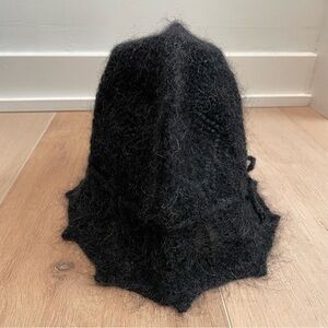 NWOT Ca4la Luxurious Black Wool and Mohair Knit Hat